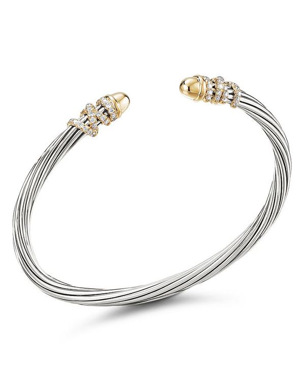 fCrbgE[} fB[X uXbgEoOEANbg ANZT[ Helena Bracelet with 18K Yellow Gold Dome & Diamonds Gold/Silver