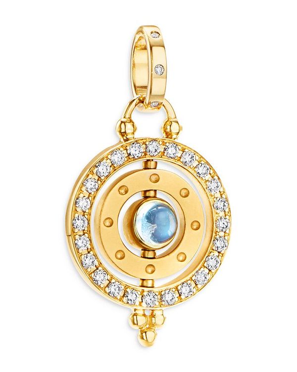 ev Zg NA fB[X lbNXE`[J[Ey_ggbv ANZT[ 18K Yellow Gold Celestial Blue Moonstone & Diamond Orbit Pendant Blue