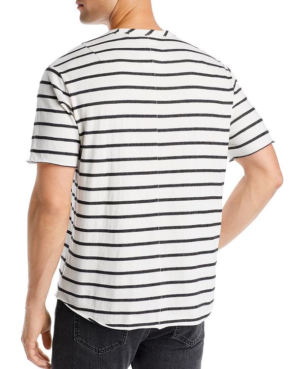 ラグアンドボーン メンズ Tシャツ トップス Engineered Striped Short Sleeve Crewneck Tee Salute Ivory