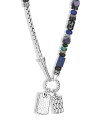 WEn[fB[ fB[X lbNXE`[J[Ey_ggbv ANZT[ Sterling Silver Classic Chain Lapis Lazuli, Black Onyx, Grey Moonstone, Chrome Diopside and Turquoise Pendant Necklace, 22