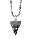 fCrbgE[} Y lbNXE`[J[Ey_ggbv ANZT[ Men's Sterling Silver Shark's Tooth Amulet with Pave Black Diamonds Silver/Black