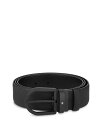 モンブラン メンズ ベルト アクセサリー Men's Horseshoe Rubberized Leather Belt Black