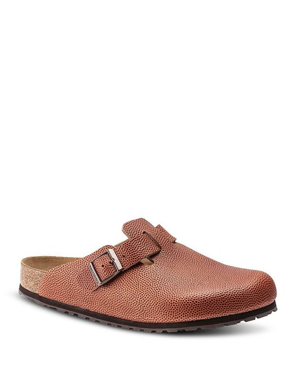 ビルケンシュトック メンズ サンダル シューズ Men's Boston Grip Embossed Buckle Slide Clogs Ginger Brown