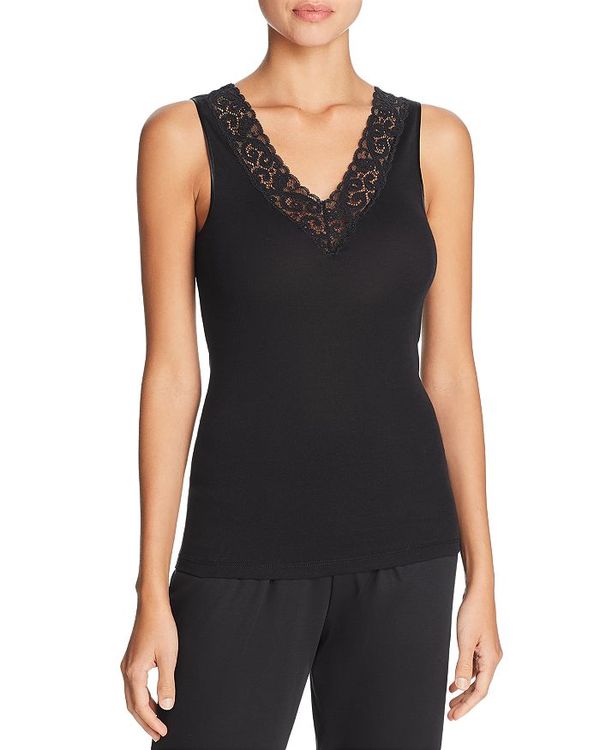 ϥ ǥ 󥯥ȥå ȥåץ Moments Cotton Lace-Trim Tank Black