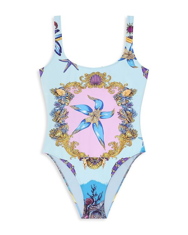 ヴェルサーチ レディース 上下セット 水着 Tresor De La Mer One Piece Swimsuit Light Blue