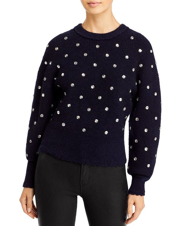 スリーワンフィリップリム レディース ニット・セーター アウター Rhinestone Embellished Crewneck Sweater Midnight