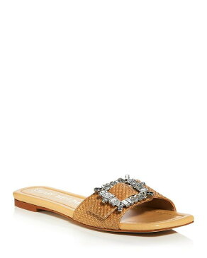 スチュアート ワイツマン レディース サンダル シューズ Women's Shine Embellished Buckle Slide Sandals - 100% Exclusive Wheat