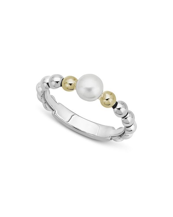 ラゴス レディース リング アクセサリー Sterling Silver & 18K Yellow Gold Luna Cultured Freshwater Pearl Ring Multi/Silver