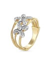 マルコ ビチェゴ レディース リング アクセサリー 18K White & Yellow Gold Marrakech Onde Diamond Flower Triple Row Ring Gold/White