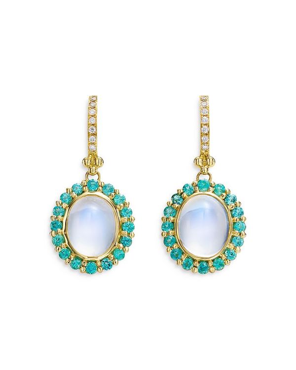 テンプル セント クレア レディース ピアス・イヤリング アクセサリー 18K Yellow Gold Classic Multi Gemstone & Diamond Halo Drop Earrings Green/Gold