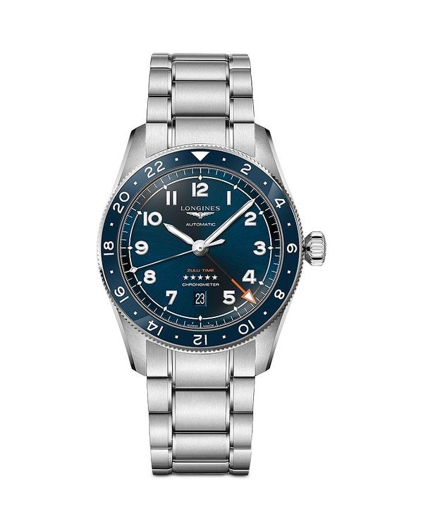 ロンジン ロンジン レディース 腕時計 アクセサリー Spirit Zulu Time GMT Chronometer Watch, 42mm Blue/Silver