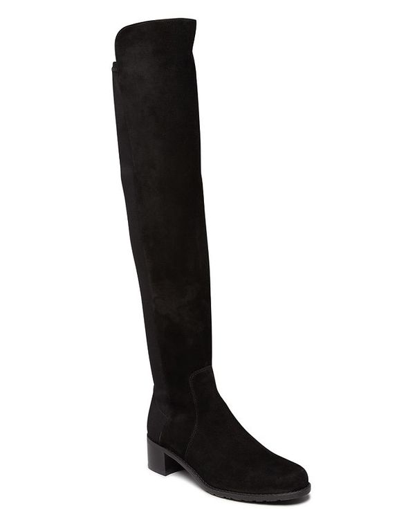 スチュアート ワイツマン レディース ブーツ・レインブーツ シューズ Women's Reserve Over the Knee Boots Black Suede