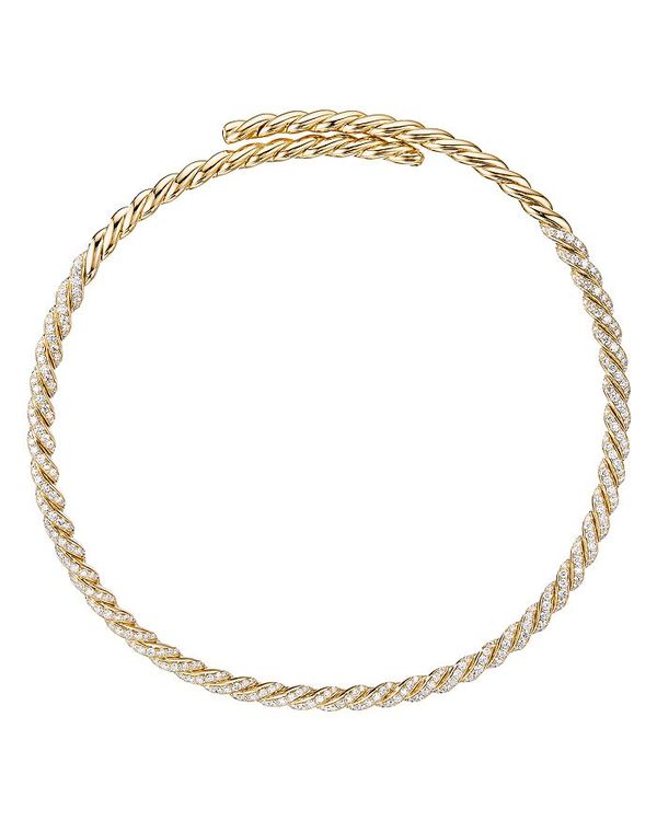 fCrbgE[} fB[X lbNXE`[J[Ey_ggbv ANZT[ 18K Yellow Gold Paveflex Necklace with Pave Diamonds Gold