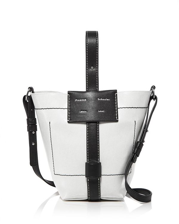 プロエンザ スクーラー レディース ショルダーバッグ バッグ Sullivan Small Coated Canvas Crossbody Bucket Bag Off White