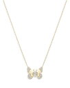 AfBi C^[ fB[X lbNXE`[J[Ey_ggbv ANZT[ 14K Yellow Gold Enchanted Diamond Butterfly Pendant Necklace, 16