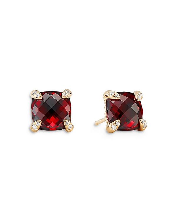 デイビット・ユーマン レディース ピアス・イヤリング アクセサリー 18K Yellow Gold ChatelaineR Garnet & Diamond Stud Earrings Red/Gold