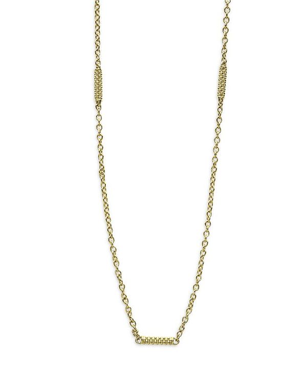 ラゴス レディース ネックレス・チョーカー・ペンダントトップ アクセサリー 18K Yellow Gold Signature Caviar Bead Link Chain Necklace, 16-18
