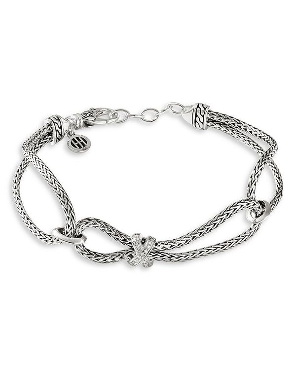 WEn[fB[ fB[X uXbgEoOEANbg ANZT[ Silver Classic Chain Pave Diamond Knife Edge Bracelet Silver