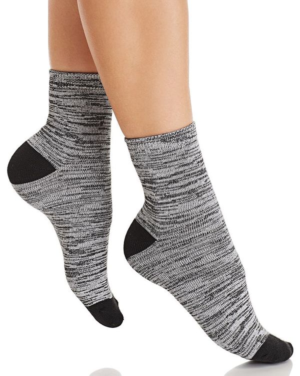 q[ fB[X C A_[EFA Super Soft Cropped Socks Black Spacedye
