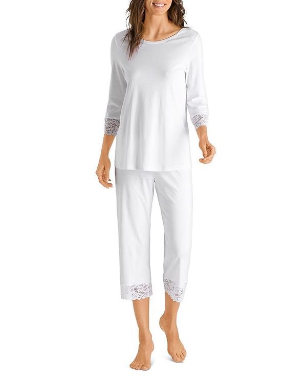 ハンロ レディース ナイトウェア アンダーウェア Moments Cropped Pajama Set White