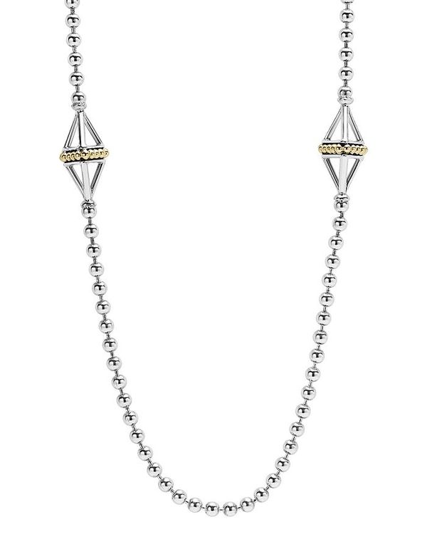 ラゴス レディース ネックレス・チョーカー・ペンダントトップ アクセサリー 18K Gold & Sterling Silver KSL Pyramid Station Necklace, 32