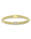 ラゴス レディース ブレスレット・バングル・アンクレット アクセサリー 18K Yellow Gold Caviar Small Diamond Slim Station Bracelet White/Gold