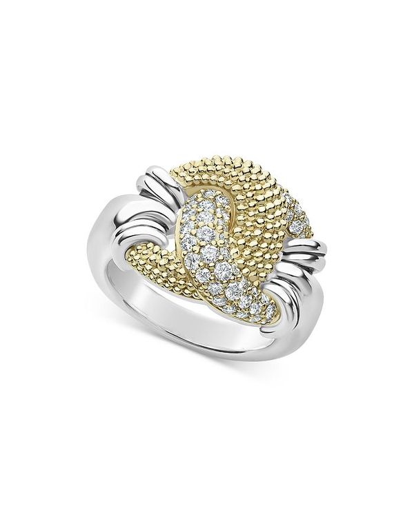 ラゴス レディース リング アクセサリー Sterling Silver & 18K Yellow Gold Caviar Luxe Diamond Large Knot Ring Silver/Gold