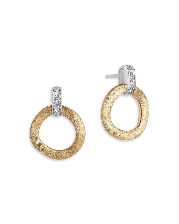 }R r`FS fB[X sAXECO ANZT[ 18K White & Yellow Gold Jaipur Diamond Doorknocker Drop Earrings Gold/White