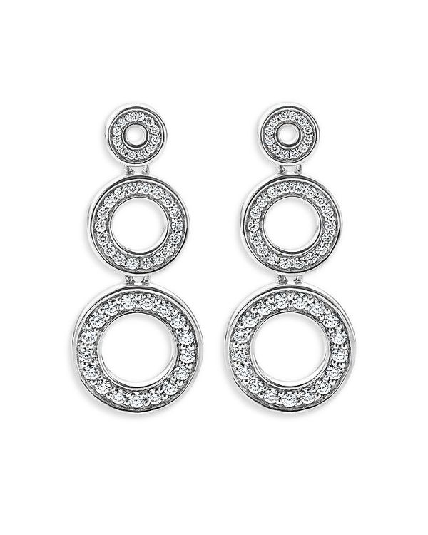 ラゴス レディース ピアス・イヤリング アクセサリー Sterling Silver Caviar Spark Diamond Triple Circle Drop Earrings Silver