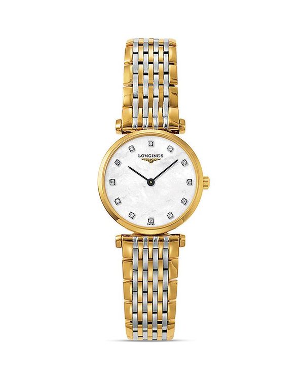 ロンジン ロンジン レディース 腕時計 アクセサリー Longines La Grande Classique Watch, 24mm White/Gold