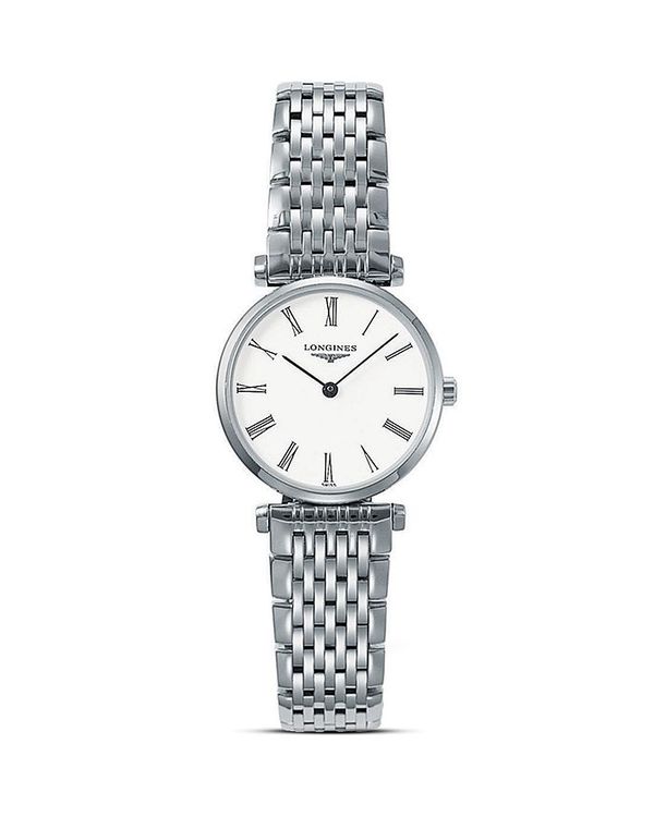 ロンジン ロンジン レディース 腕時計 アクセサリー Longines La Grande Classique Watch, 24mm White/Silver