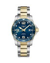 ロンジン レディース 腕時計 アクセサリー Longines HydroConquest Stainless Steel Watch, 41mm Blue