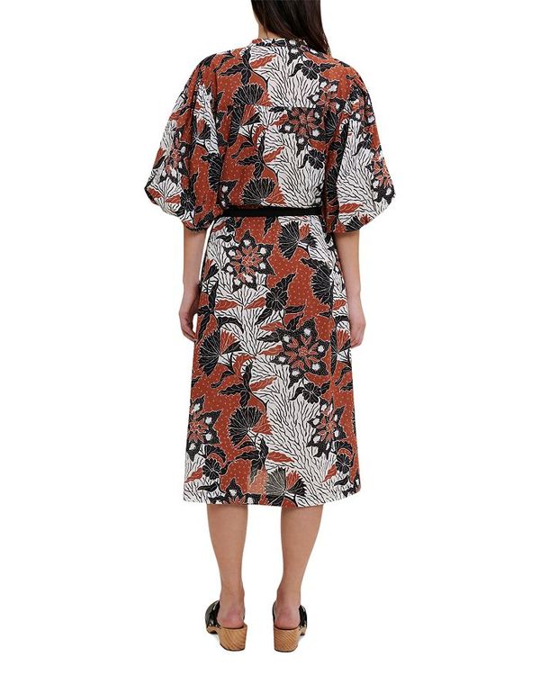 バスト マージュ レディース ワンピース トップス Rodime Belted Printed Midi Dress Ethnic Terracota:ReVida 店 がある