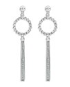 ラゴス レディース ピアス・イヤリング アクセサリー Sterling Silver Caviar Spark Diamond & Bead Circle Linear Drop Earrings Silver