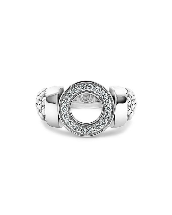 ラゴス レディース リング アクセサリー Sterling Silver Caviar Spark Diamond Circle Bead Ring Silver