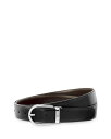 モンブラン メンズ ベルト アクセサリー Men's Reversible Horseshoe Buckle Belt Black/Brown