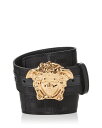 ヴェルサーチ メンズ ベルト アクセサリー Men's Medusa Buckle Woven Belt Black/Versace Gold