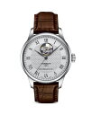 eB\bg fB[X rv ANZT[ Le Locle Powermatic 80 Open Heart Watch, 39mm Silver/Brown