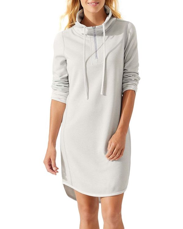 gb~[on} fB[X p[J[EXEFbg AE^[ Half-Zip Sweatshirt Dress Summer Grey