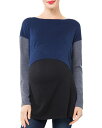 ノム レディース ニット・セーター アウター Sia Maternity & Nursing Tunic Sweater Navy Colorblock