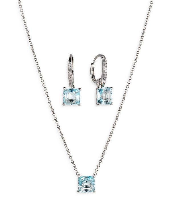 ifB[ fB[X lbNXE`[J[Ey_ggbv ANZT[ Bridesmaids Colored Stud Earrings & Pendant Necklace Set Silver