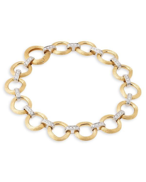 ޥ륳 ӥ ǥ ֥쥹åȡХ󥰥롦󥯥å ꡼ 18K White & Yellow Gold Jaipur Link Diamond Flat Link Bracelet White/Gold