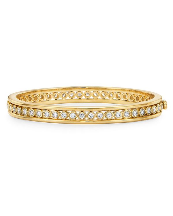 ƥץ  쥢 ǥ ֥쥹åȡХ󥰥롦󥯥å ꡼ 18K Yellow Gold Celestial Diamond Eternity Bangle Bracelet White/Gold