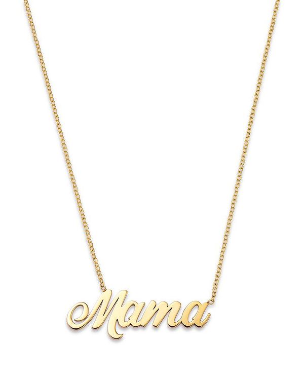 ]C`bR fB[X lbNXE`[J[Ey_ggbv ANZT[ 14K Yellow Gold Tender Tokens Mama Script Necklace, 16