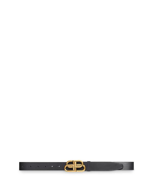 バレンシアガ バレンシアガ メンズ ベルト アクセサリー Men's BB Large Leather Belt Black