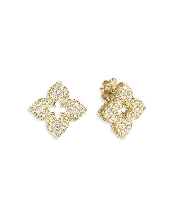 ̵ Сȥ ǥ ԥ ꡼ 18K Yellow Gold Venetian Princess Diamond Flower Drop Earrings Gold