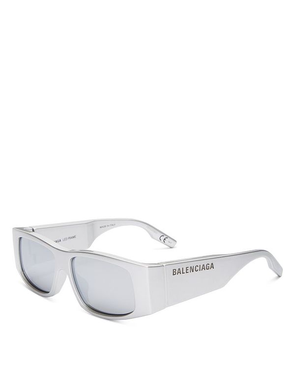 ̵ Х󥷥 ǥ 󥰥饹 ꡼ Square Sunglasses, 56mm White/Silver Mirror