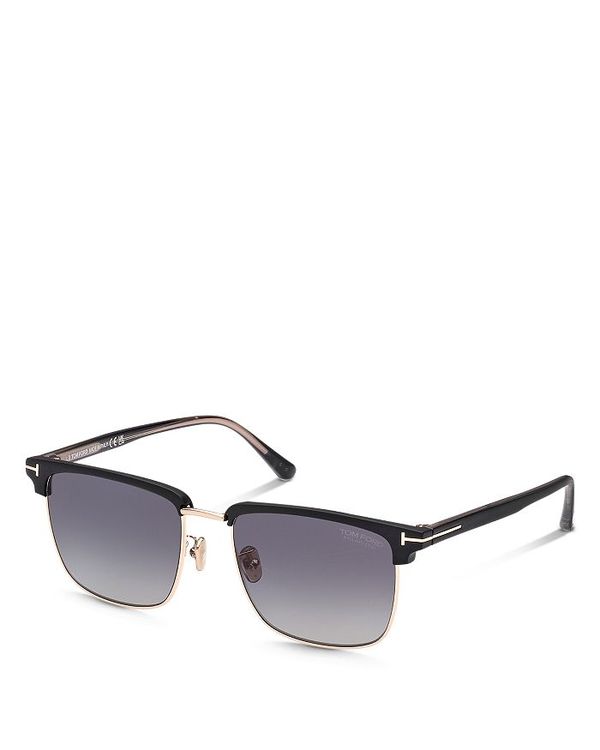 【送料無料】 トム・フォード レディース サングラス・アイウェア アクセサリー Hudson Square Sunglasses, 55mm Black/Gray Polarized Gradient