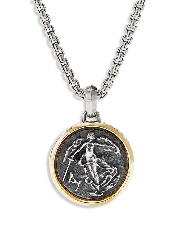 【送料無料】 デイビット ユーマン レディース ネックレス チョーカー ペンダントトップ アクセサリー 18K Yellow Gold Sterling Silver PetrvsR Angel Cameo Pendant Silver/Gold