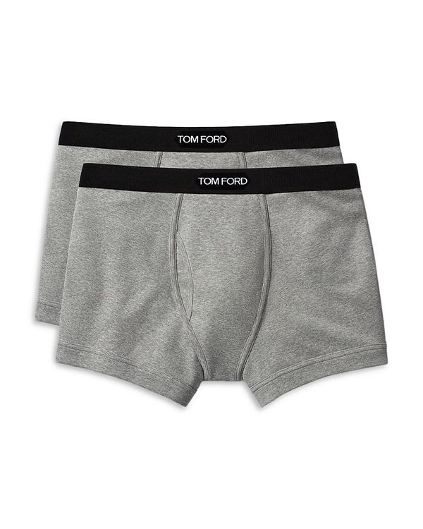 楽天ReVida 楽天市場店トム・フォード メンズ ボクサーパンツ アンダーウェア Cotton Blend Boxer Briefs Set of 2 Gray